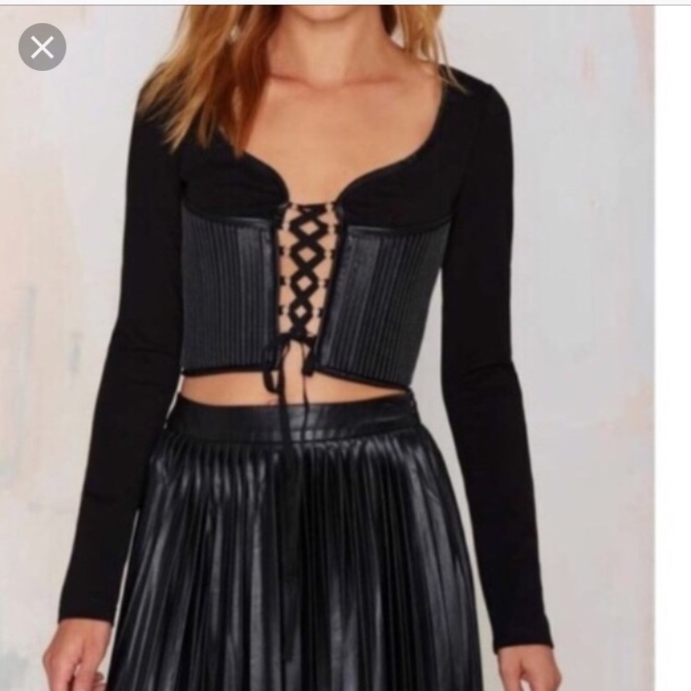 Nasty gal long sleeve corset crop top